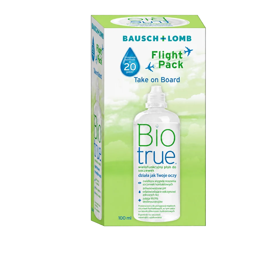 biotrue-100ml Bausch & Lomb Biotrue płyn wielofunkcyjny 100 ml – opakowanie