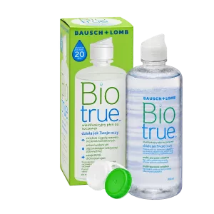 Bausch & Lomb Biotrue płyn wielofunkcyjny 300 ml – opakowanie, butelka i pojemnik