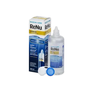 ReNu Advanced 360 ml — opakowanie, butelka i pojemnik na soczewki